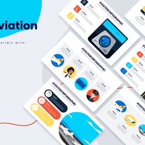 Aviation Infographics | Google Slides Template, Template for Google Slides, Google Slides Template, Easy, Google Infographics
