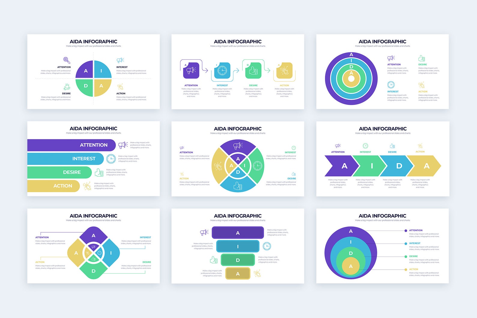 AIDA Model Infographics Template for Keynote Best Keynote Template Easy ...