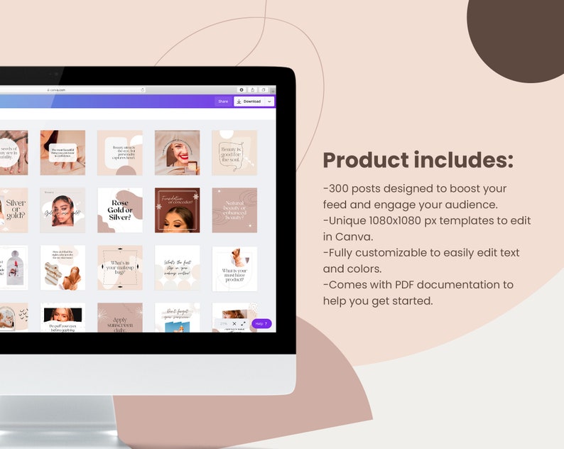 Beauty Social Media Canva Templates Social Media Post, Cosmetics Tips ...