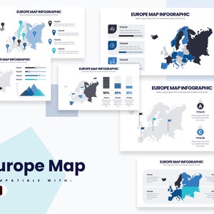 Europe Map Infographics | Template for Illustrator | Best Illustrator Template | Easy to Edit