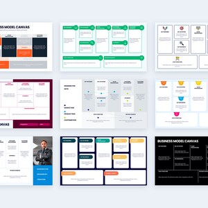 Business Model Canvas Infographics Template for Illustrator - Etsy ...