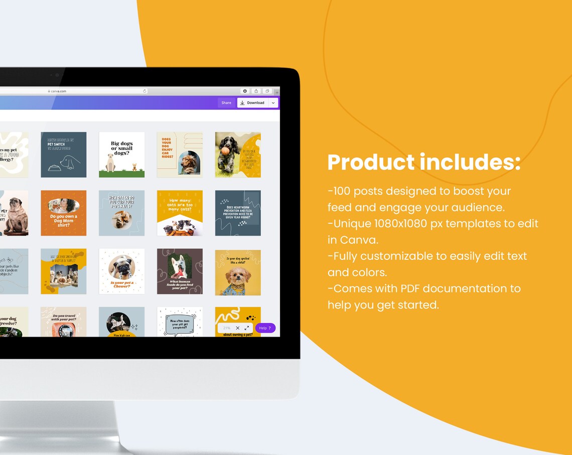 Pet Engagement Question Social Media CANVA Template | Etsy