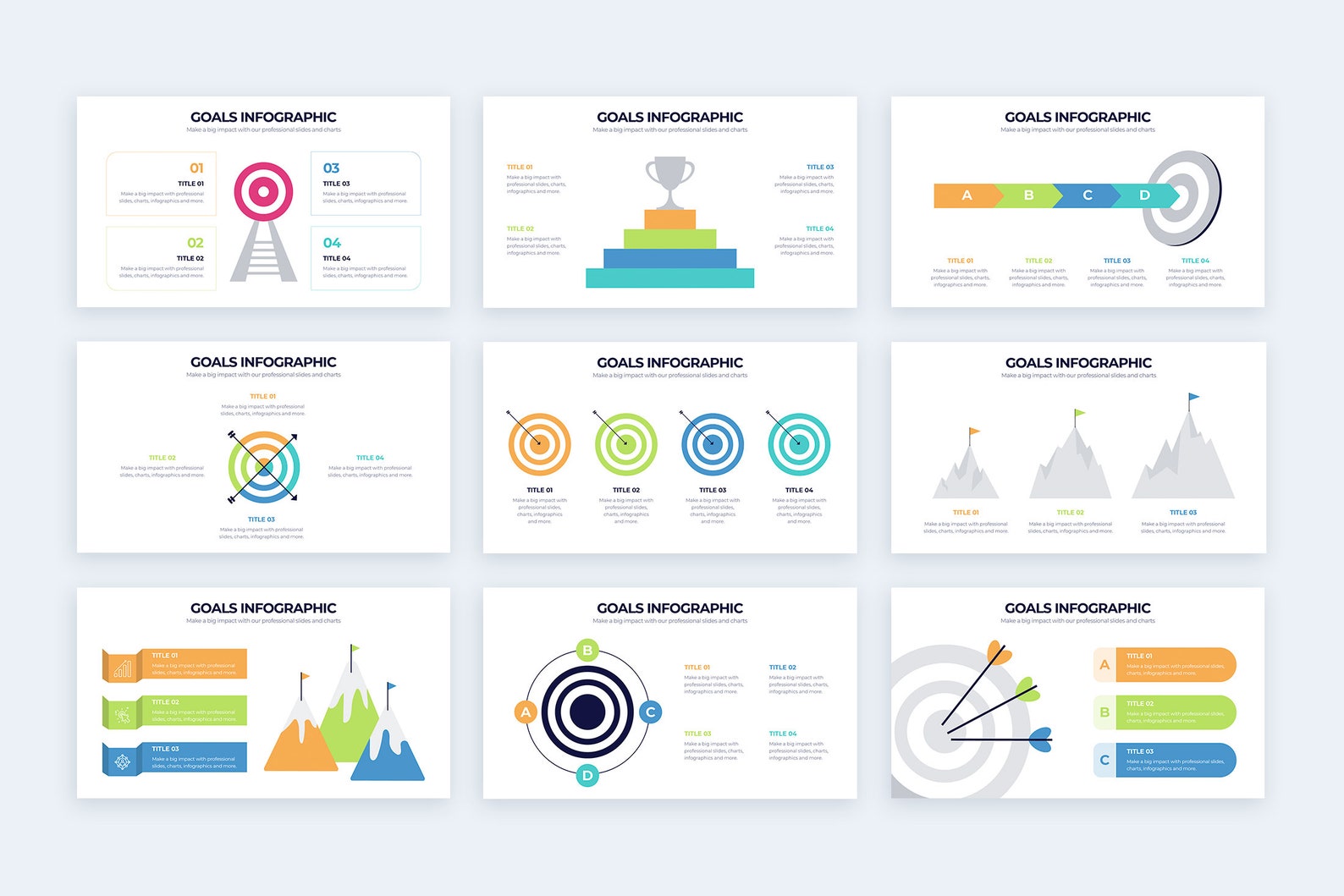 Goals Infographic Slides Template for Illustrator Easy to Edit ...
