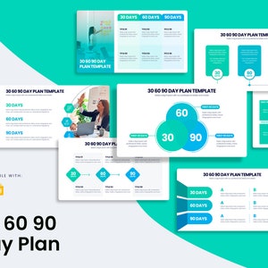30 60 90 Day Plan Infographics | Template for Google Slides | Best Google Slides Template | Easy to Edit | Editable Templates | PPTX