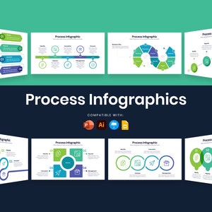 Infografik-Vorlagen verarbeiten | Diagramme für Powerpoint, Illustrator, Keynote, Google Slides | Einfach zu bearbeiten | Bearbeitbare Folien |