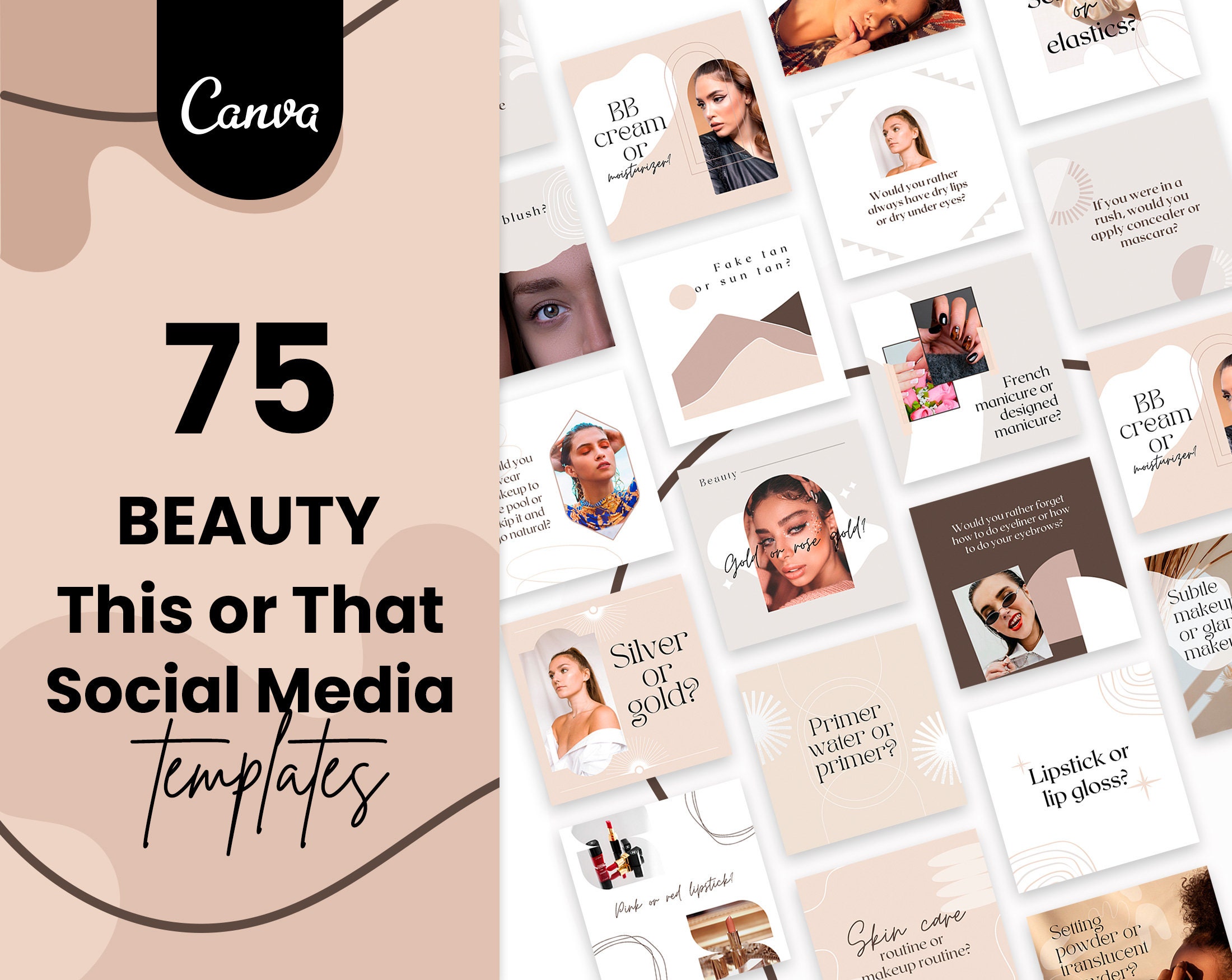 Beauty Social Media Canva Templates Social Media Post, Cosmetics Tips ...