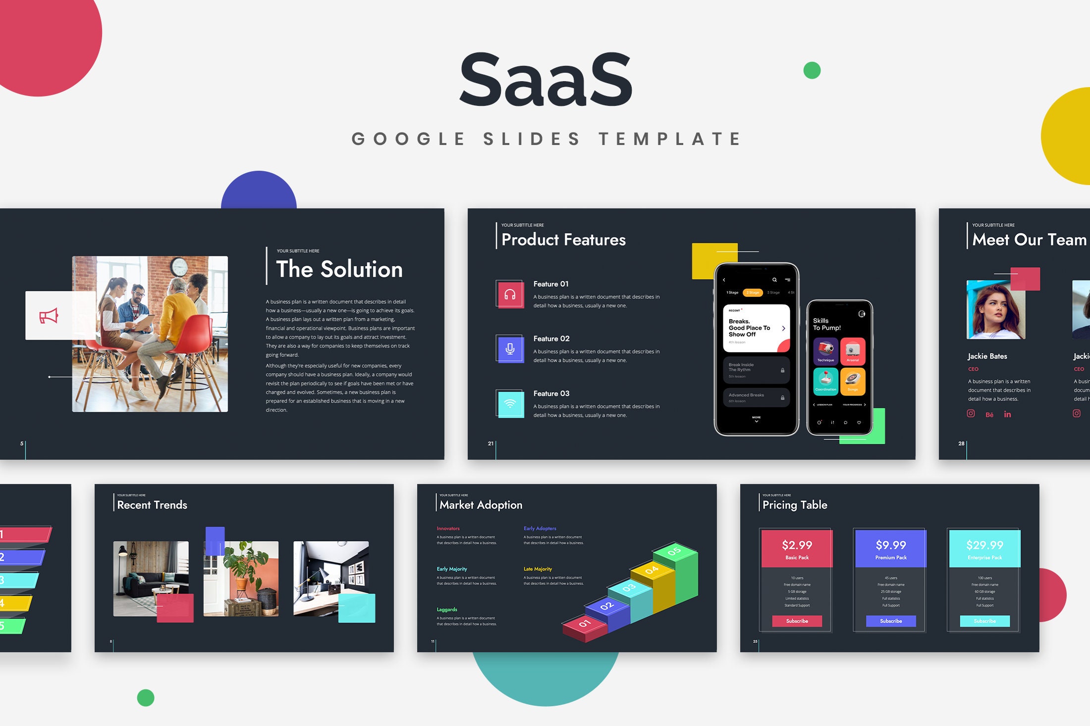 Saas Startup Google Slides Template Etsy Saas Startup Google Slides Template Etsy