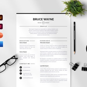 Modelo de currículo Mila | Profissional Microsoft Word CV InDesign Template Powerpoint Currículo Carta de Apresentação Criativa