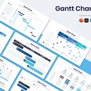 Gantt-Diagramm Vorlagen | Diagramme für Powerpoint, Illustrator, Keynote, Google Slides | PPTX | Einfach zu bearbeiten | Beste Infografik-Vorlagen