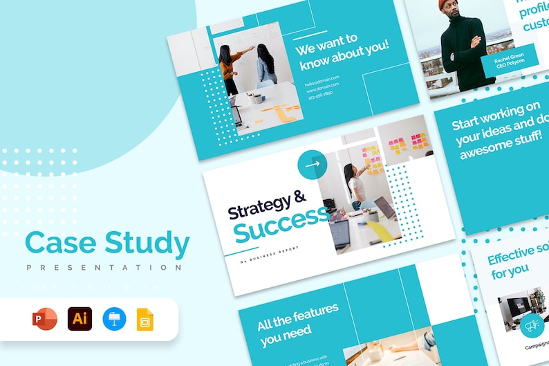 Case Study Presentation Template Powerpoint Template Slides Etsy