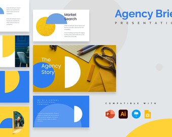 Sjabloon korte presentatie van het Bureau | PowerPoint-sjabloon, dia's voor Keynote, Google-dia's en Illustrator