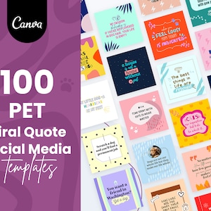 Pet Viral Quote Social Media | Canva Template Starter Pack, Pets Instagram quotes, Instagram Stories, Pet Bloggers, Business Engagement