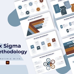 Six Sigma Methodology Infographics | Template for Illustrator | Best Illustrator Template | Easy to Edit