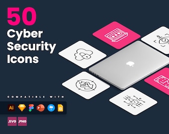 Cyber Security Icons | Vector Icons for Powerpoint, Keynote, Illustrator, Google Slides, Sketch, Figma