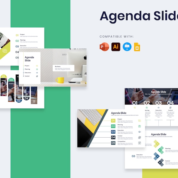 Agenda Slide Infographic Templates | Diagrams for PowerPoint, Illustrator, Keynote, Google Slides