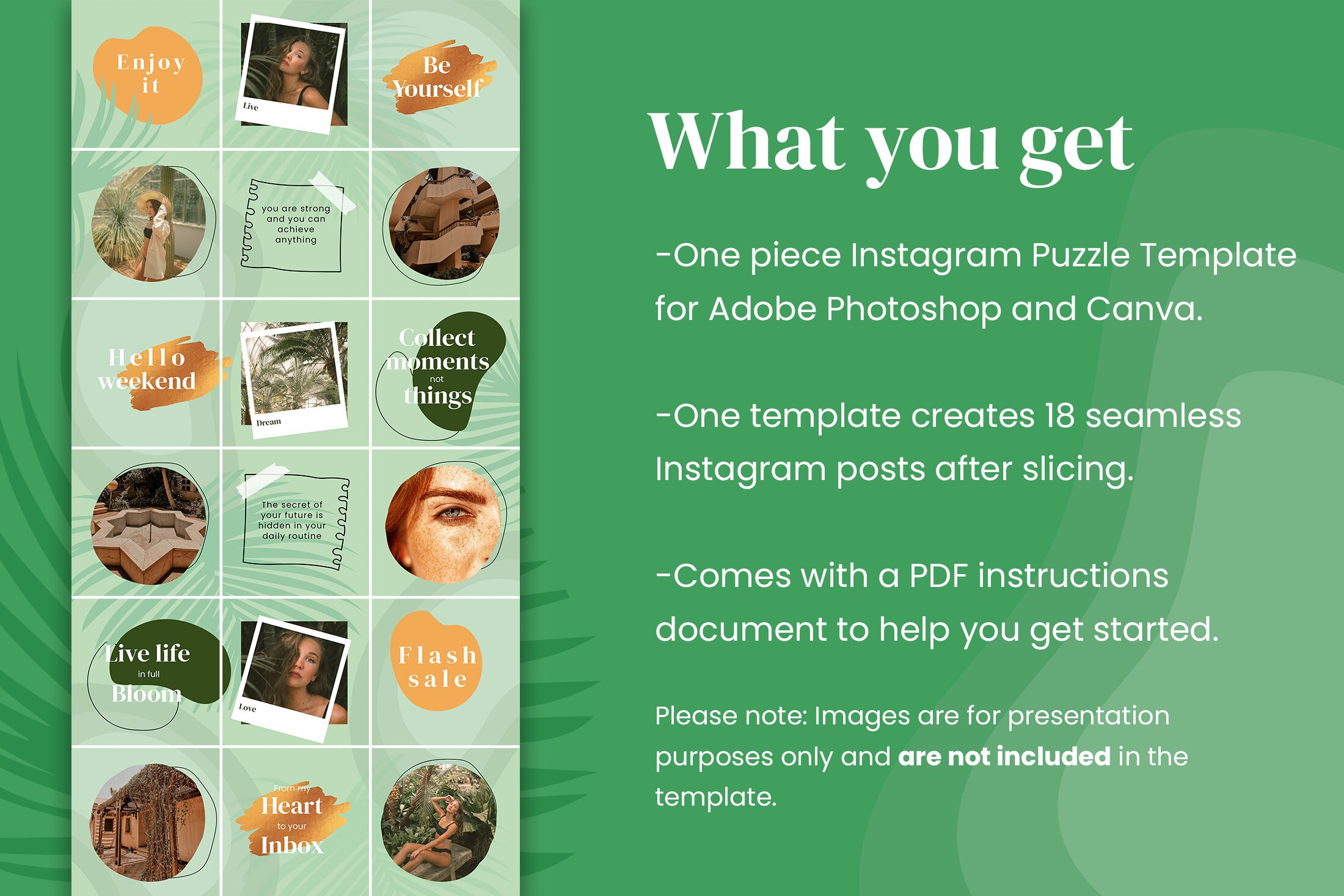 Hannah Instagram Puzzle Template CANVA Instagram Post Etsy