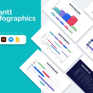 Plantillas / Diagramas de diagramas de Gantt para PowerPoint, Illustrator, Keynote, Google Slides imagen 1