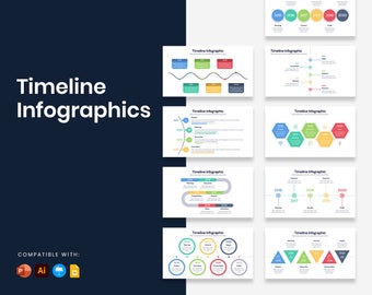 Timeline Infographic Templates | Diagrams for PowerPoint, Illustrator, Keynote, Google Slides