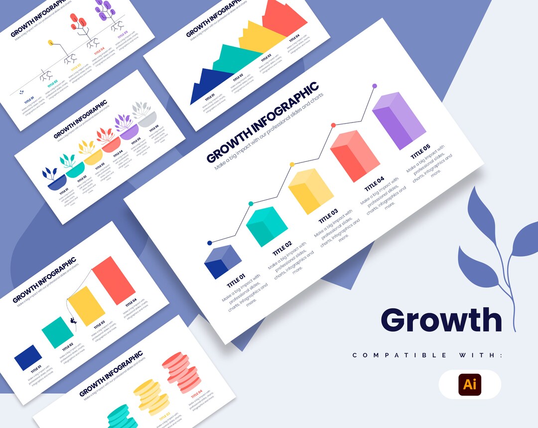 Growth Infographics | Template for Illustrator, Easy, Fully Editable ...