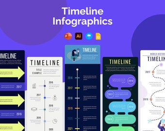 Timeline Vertical Infographic Templates | Diagrams for PowerPoint, Illustrator, Keynote, Google Slides