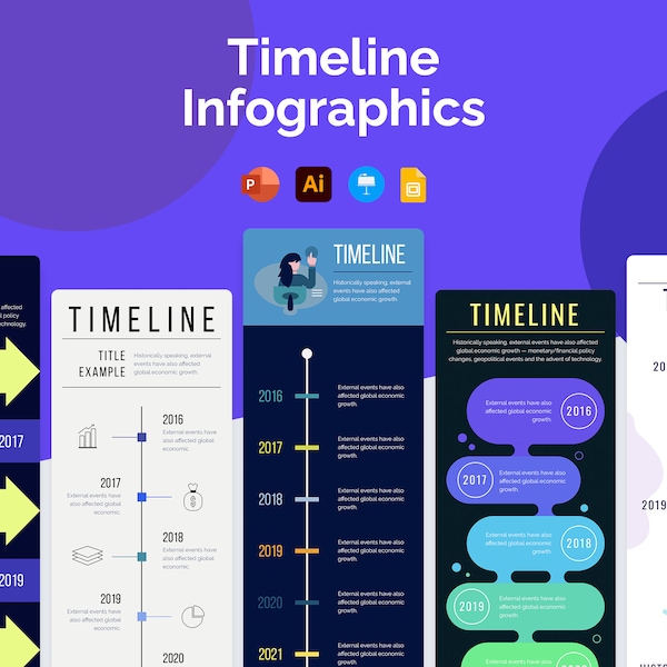 Timeline Vertical Infographic Templates | Diagrams for PowerPoint, Illustrator, Keynote, Google Slides