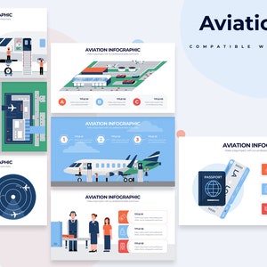 Aviation Infographics | Powerpoint Template, Template for Powerpoint, Template Design, Powerpoint Template, Powerpoint Infographic