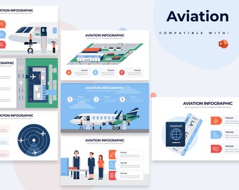Aviation Infographics | Powerpoint Template, Template for Powerpoint, Template Design, Powerpoint Template, Powerpoint Infographic