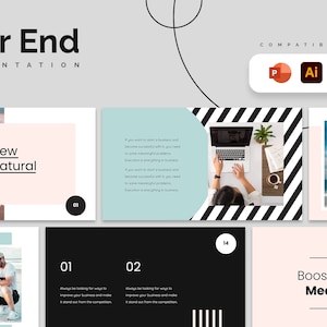 Year End Presentation Template | PowerPoint Template, Slides for Keynote, Google Slides and Illustrator