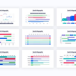 Plantillas / Diagramas de diagramas de Gantt para PowerPoint, Illustrator, Keynote, Google Slides imagen 3