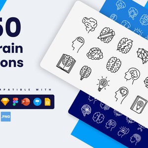 Brain Icons | Vector Icons for Powerpoint, Keynote, Illustrator, Google Slides, Sketch, Figma