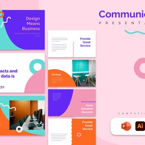 Communication Presentation Template | PowerPoint Template, Slides for Keynote, Google Slides and Illustrator