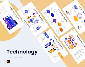 Technology Infographics | Template for Illustrator, Easy to Edit, Fully Editable Templates, Illustrator, Illustrator Infographic