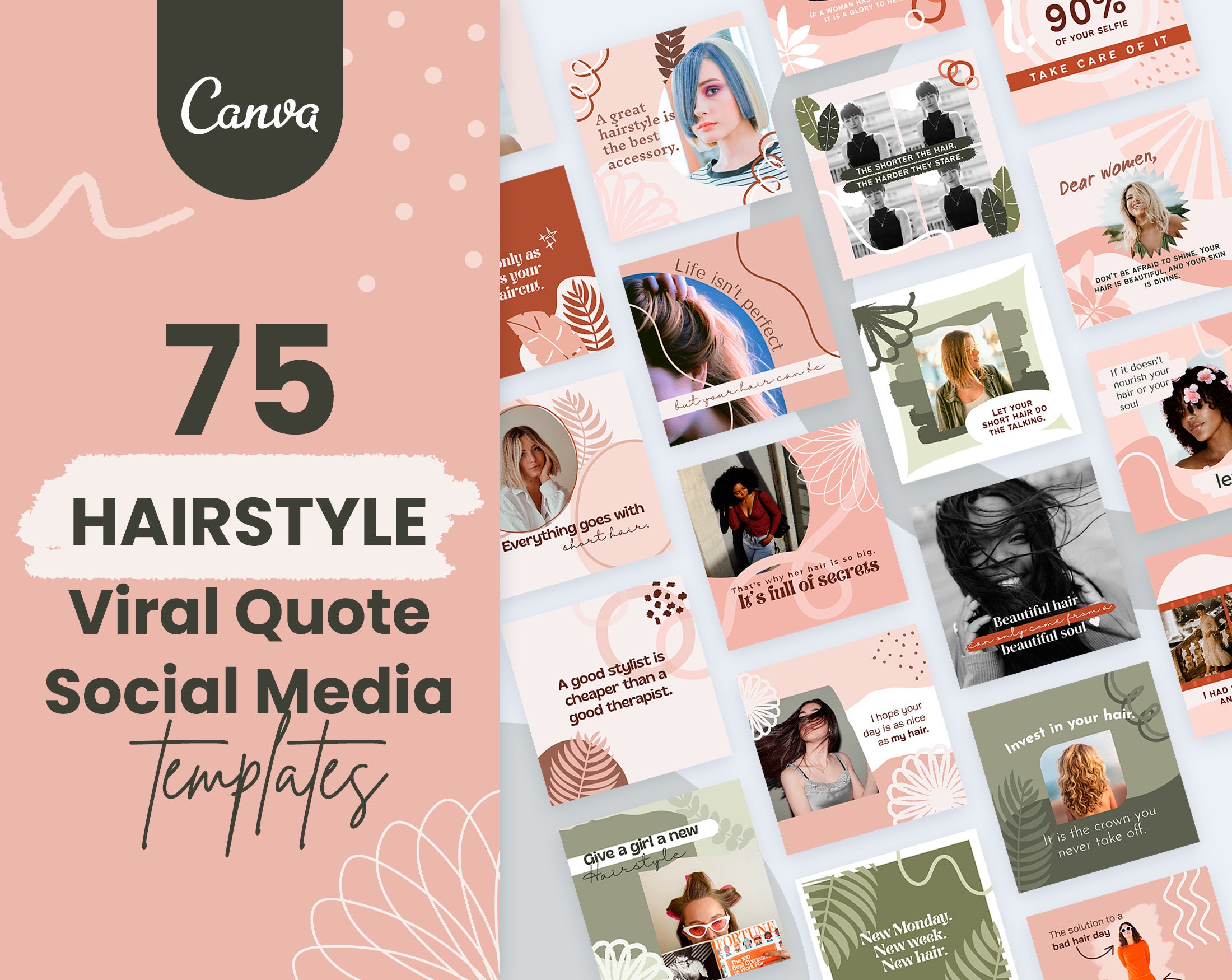 Instagram Post Instagram Post Pack Instagram Post Set for  Etsy  Hair  salon quotes Hair salon marketing Hairstylist quotes