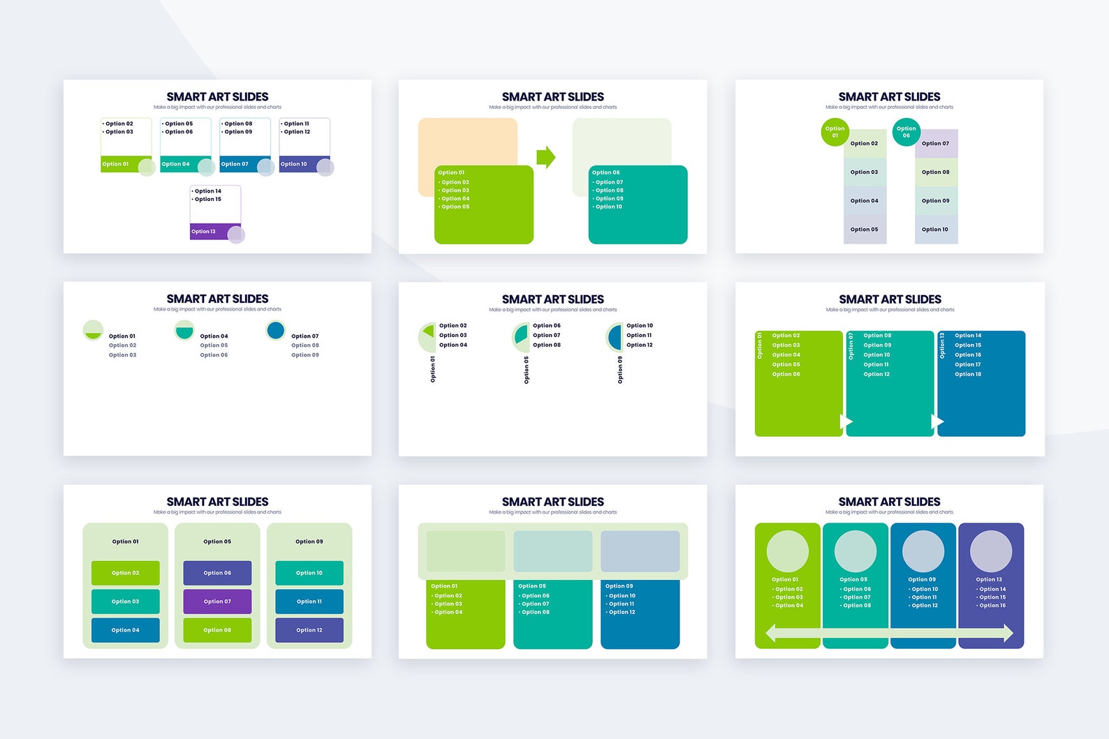 Smart Art Powerpoint Templates Infographics Easy to Edit Compatible