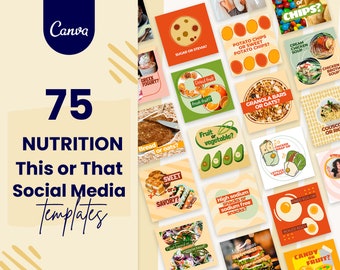Nutrition This or That Social Media | Template for CANVA, Nutrition Post, This or That Social Media, Engagement Post, Easy to Use, Best Post