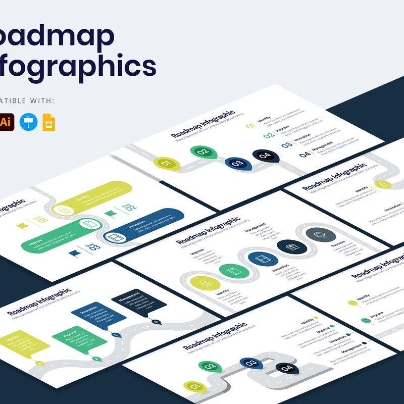Powerpoint Roadmap Template - Etsy