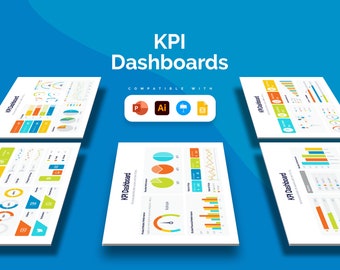KPI Dashboard Infographic Templates | Diagrams for PowerPoint, Illustrator, Keynote, Google Slides