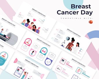 Breast Cancer Day Infographics | Powerpoint Template, Template for Powerpoint, Powerpoint Template, Template Design, Powerpoint Infographic