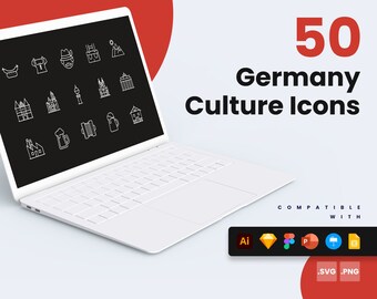 Germany Culture Icons | Vector Icons for Powerpoint, Keynote, Illustrator, Google Slides, Sketch, Figma