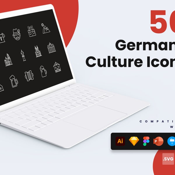 Germany Culture Icons | Vector Icons for Powerpoint, Keynote, Illustrator, Google Slides, Sketch, Figma