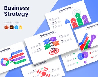Infographic-sjablonen bedrijfsstrategie | Diagrammen voor PowerPoint, Illustrator, Keynote en Google Slides