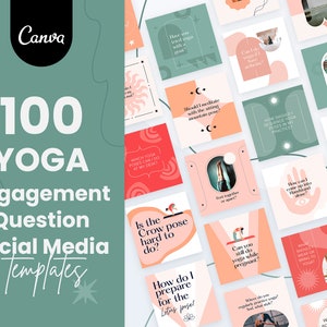 Yoga Engagement Vraag Social Media | Yoga Instagram Sjablonen voor Canva, Yoga Blogger, Yoga Branding, Yoga Instagram Post, Template Coach