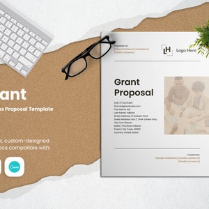 Plantilla de propuesta de subvención para CANVA e ILLUSTRATOR