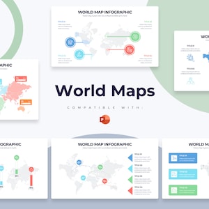 Weltkarten Infografiken | Vorlage für Powerpoint | Beste Powerpoint Vorlage | Einfach zu bearbeiten