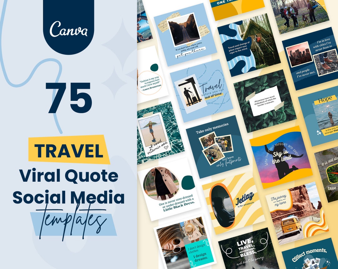 Travel Viral Quote Social Media | Canva Template, Instagram Posts and ...