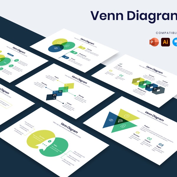 Modèles de diagramme venn | Diagrammes pour PowerPoint, Illustrator, Keynote, Google Slides