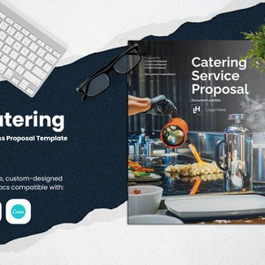 Modelo de proposta de catering para CANVA e ILLUSTRATOR