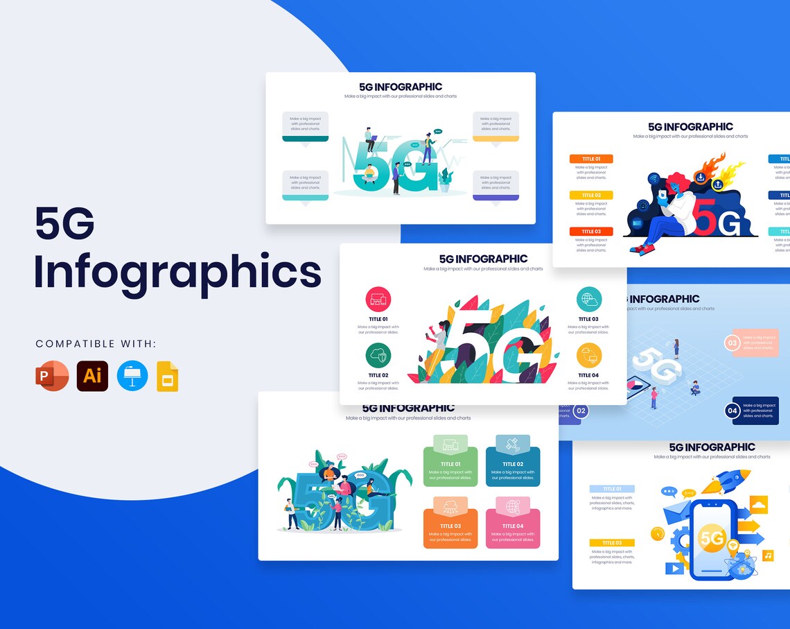 5G Infographic Templates Diagrams for Powerpoint, Illustrator, Keynote ...