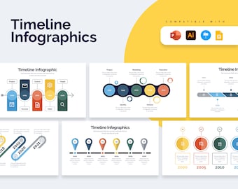 Timeline Infographic Templates | Diagrams for PowerPoint, Illustrator, Keynote, Google Slides