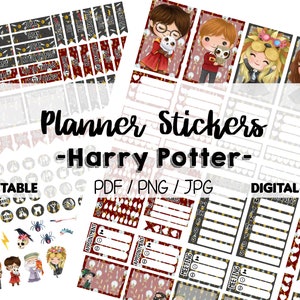 HP Wizards, Spells Happy Planner Stickers, Printable Stickers, Print at Home Planner